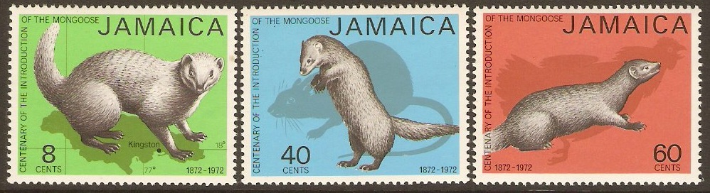 Jamaica 1973 Mongoose Centenary Set. SG365-SG367.
