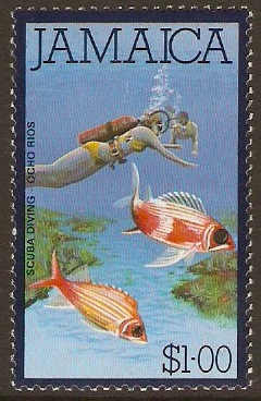 Jamaica 1979 $1 Scuba Diving. SG475.
