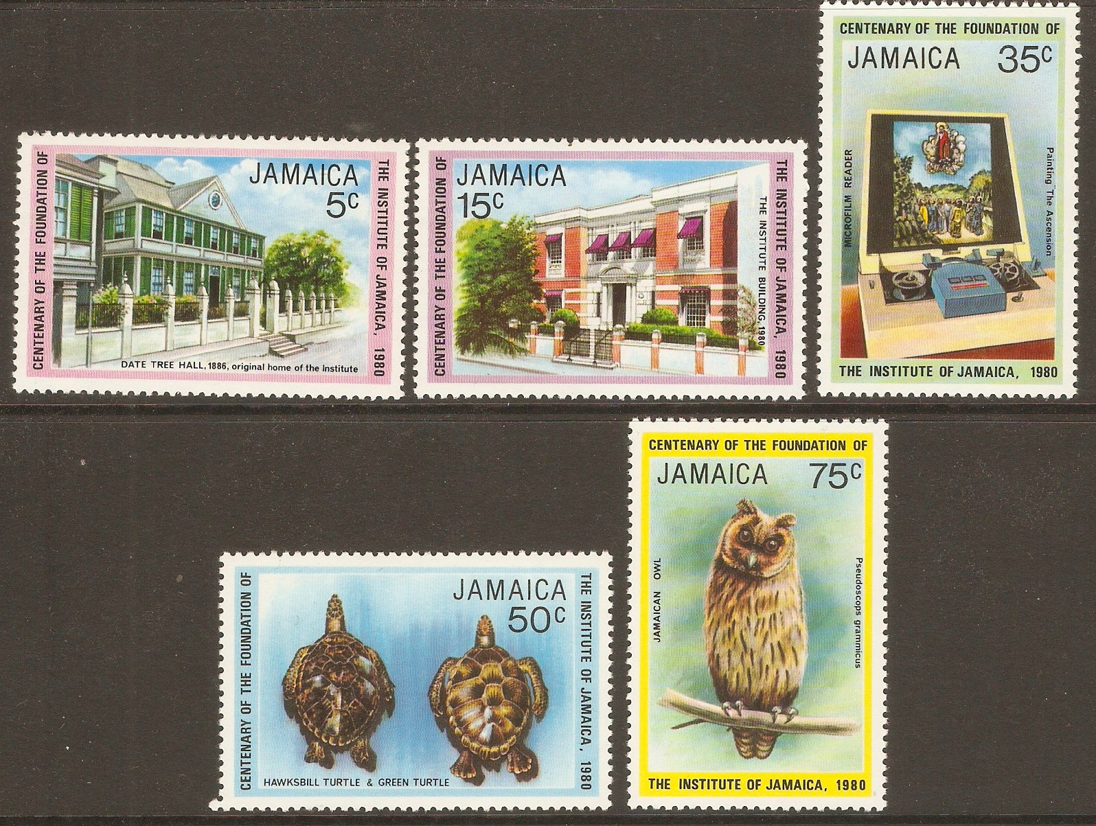 Jamaica 1980 Institute Anniversary set. SG493-SG497.