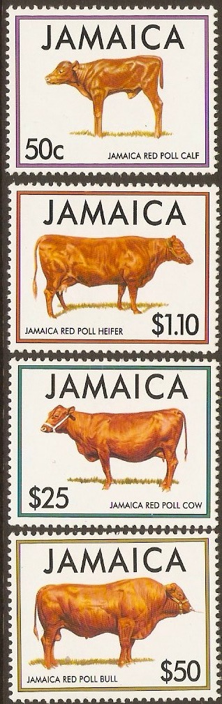 Jamaica 1994 Red Poll Cattle Set. SG860-SG863.