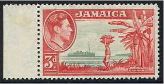 Jamaica 1938 3d Green and scarlet. SG126c.