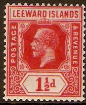 Leeward Islands 1921 1d Carmine-red. SG63.