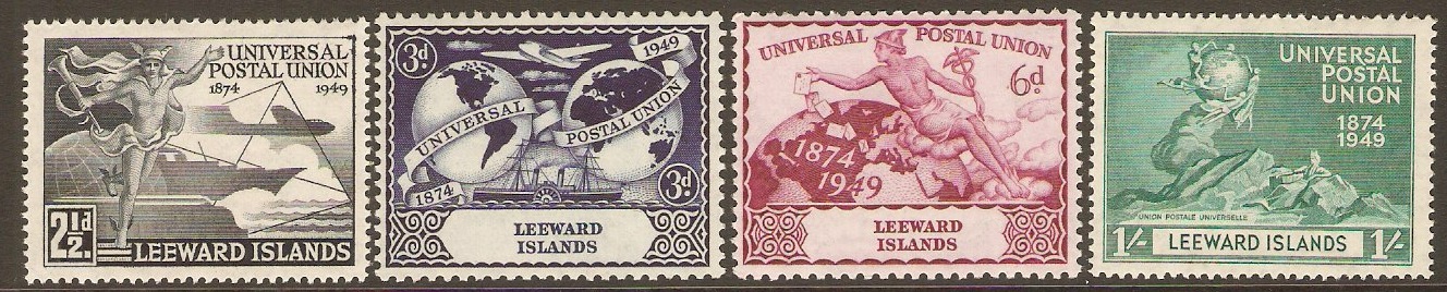 Leeward Islands 1949 UPU 75th. Anniversary Set. SG119-SG122.