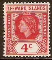 Leeward Islands 1954 4c Rose-red. SG130.