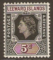 Leeward Islands 1954 5c Black and brown-purple. SG131.