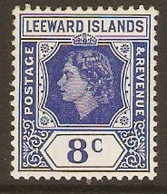 Leeward Islands 1954 8c Ultramarine. SG133.