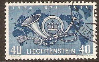 Liechtenstein 1949 40r UPU Anniversary stamp. SG279.