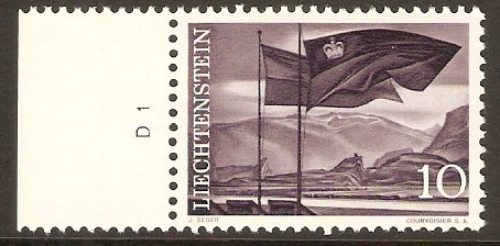 Liechtenstein 1959 10r Deep slate-purple. SG380