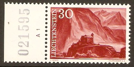 Liechtenstein 1959 30r Brown-red. SG382