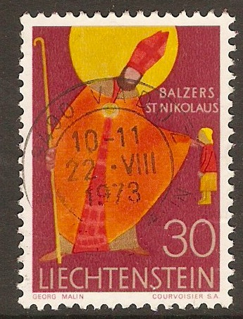 Liechtenstein 1967 30r Church Patrons series. SG480.