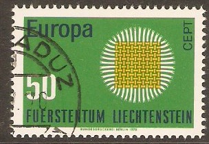 Liechtenstein 1970 Europa Stamp Sheet. SG523.