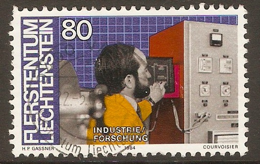 Liechtenstein 1984 80r Occupations series - Scientist. SG852.