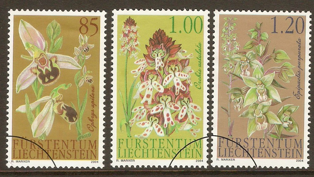 Liechtenstein 2004 Orchids Stamps set. SG1351-SG1353.