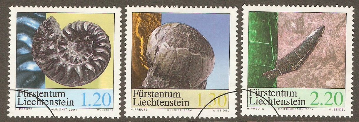 Liechtenstein 2004 Fossils set. SG1363-SG1365.