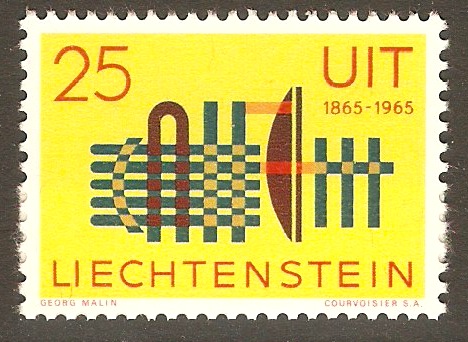 Liechtenstein 1965 ITU Centenary Stamp. SG452.