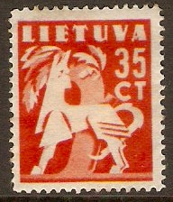 Lithuania 1940 35c Orange "Liberty" Issue. SG444.