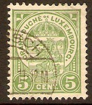 Luxembourg 1906 5c Green - Arms series. SG160.