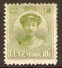 Luxembourg 1921 10c Pale yellow-green. SG197.