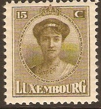 Luxembourg 1921 15c brown-olive. SG198.