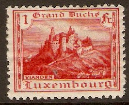 Luxembourg 1921 1f Scarlet. SG206. - Click Image to Close