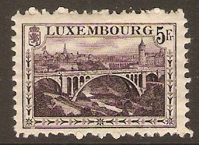 Luxembourg 1921 5f Deep violet. SG208.