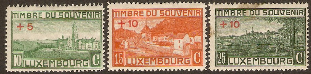 Luxembourg 1921 War Monument Set. SG209-SG211.