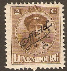 Luxembourg 1922 2c Brown Official Overprint. SGO251.
