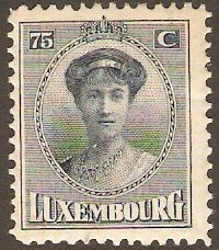 Luxembourg 1924 75c Indigo. SG237.
