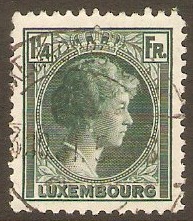 Luxembourg 1926 1f Blue-green. SG255b.