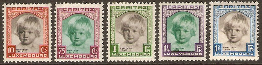 Luxembourg 1931 Child Welfare set. SG302-SG306.