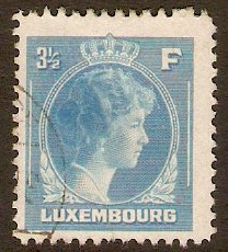 Luxembourg 1944 3f Light blue. SG456.