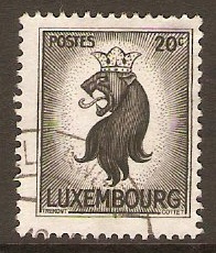 Luxembourg 1945 20c Black - Lion series. SG469.