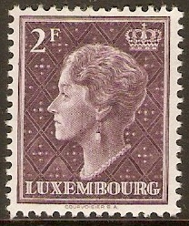 Luxembourg 1948 2f Brown-purple. SG521.