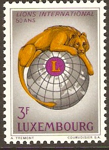 Luxembourg 1967 Lions Anniversary Stamp. SG800.