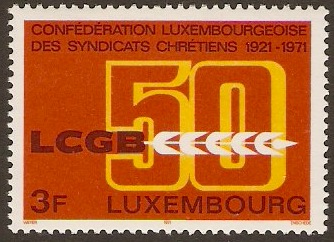 Luxembourg 1971 Union Anniversary Stamp. SG875.