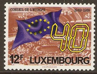 Luxembourg 1989 Council of Europe Anniversary Stamp. SG1247.