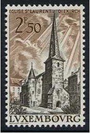 Luxembourg 1962 St. Laurent's Church Stamp. SG709.