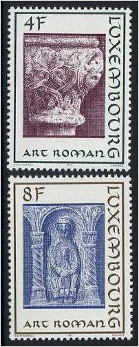 Luxembourg 1973 Romanesque Architecture Stamps. SG910-SG911.