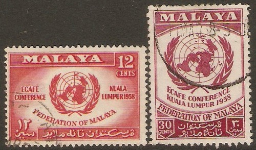 Malayan Federation 1958 UN Economic Commission set. SG6-SG7.