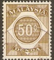 Malaysia 1966 50c Brownish bistre - Postage Due. SGD8.
