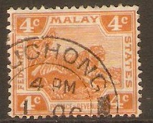Federated Malay States 1922 4c Orange. SG60.