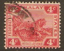 Federated Malay States 1904 4c Scarlet - Die II. SG38.