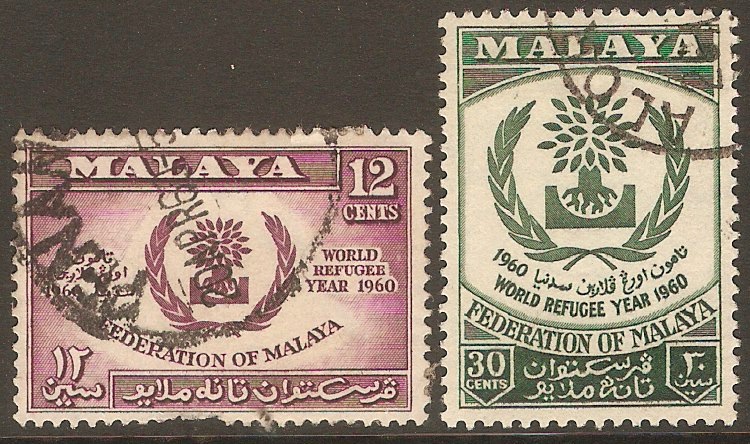 Malayan Federation 1960 World Refugee Year Set. SG15-SG16.