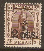 Perak 1942 2c on 5c Brown. SGJ273. - Click Image to Close