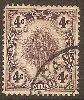 Kedah 1922 4c Violet. SG54.