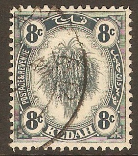 Kedah 1922 8c Grey-black. SG57.