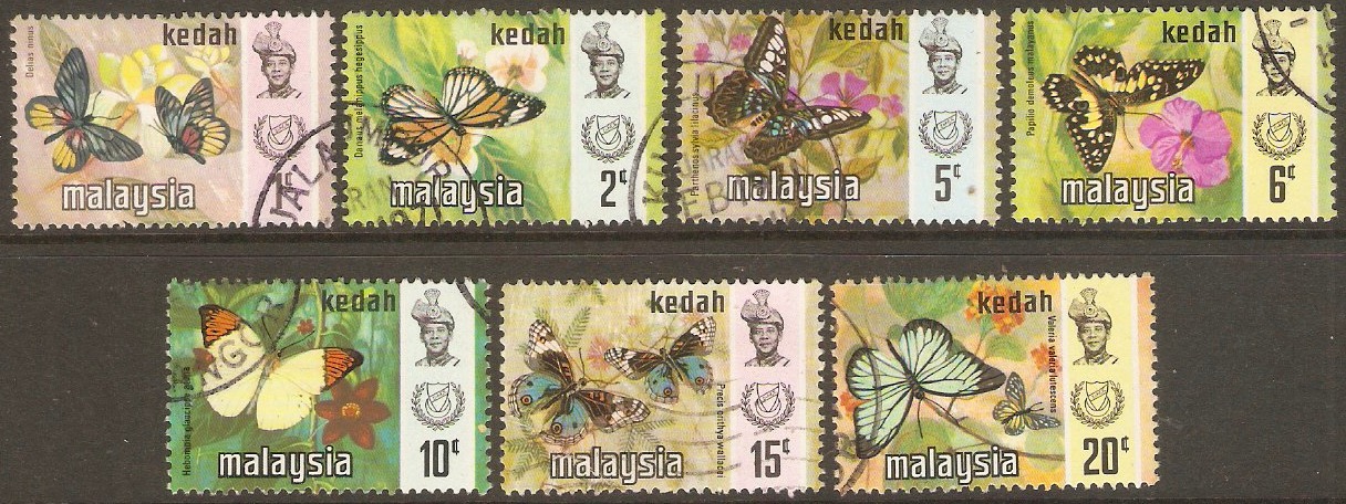 Kedah 1971 Butterflies set. SG124-SG130.
