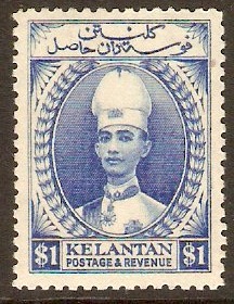 Kelantan 1928 $1 Blue. SG39a.