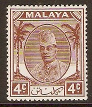 Kelantan 1951 4c Brown. SG64 - Click Image to Close