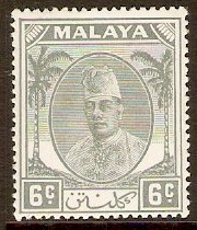 Kelantan 1951 6c Grey. SG66.